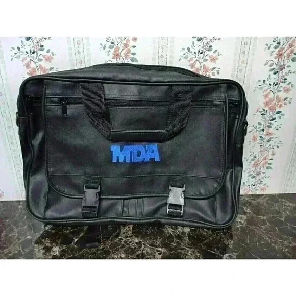 MDA Leather Bag Laptop Case RARE VINTAGE Computer Video Satchel Handbag - Picture 1 of 6